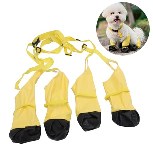 Pssopp Hundespannstiefel, Wasserdichten Anti -Slip -Hundestiefel Leggings mit Hilfsgurt für Hunde Im Freien Im Freien (S) von Pssopp