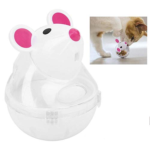 Pssopp Hundespielzeug Mäusetrommel Katze Slow Feeder Futterspender Haustierfutterball Hundespielzeug Leckfutterball für Welpen und kleine mittelgroße Hunde(weiß) von Pssopp