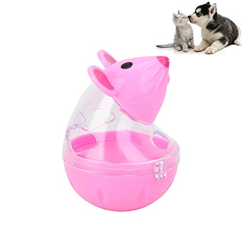 Pssopp Hundespielzeug Mäusetrommel Katze Slow Feeder Futterspender Haustierfutterball Hundespielzeug Leckfutterball für Welpen und kleine mittelgroße Hunde(rosa) von Pssopp