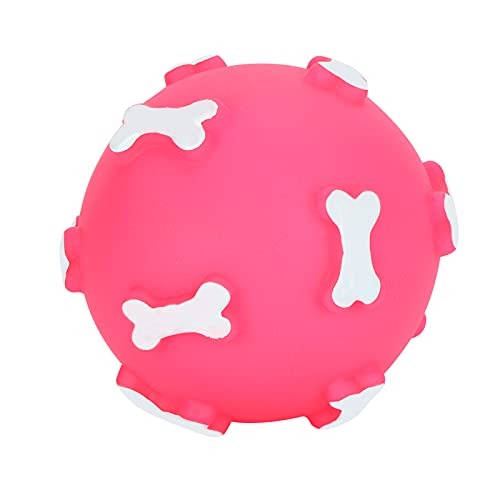 Pssopp Hundespielzeugball, Quietschende Kauspielzeugbälle für Hunde, Ungiftige Zahnreinigung Kauspielzeug für Kleine, Mittelgroße Hunde Indoor Outdoor Spielen(Rosa) von Pssopp