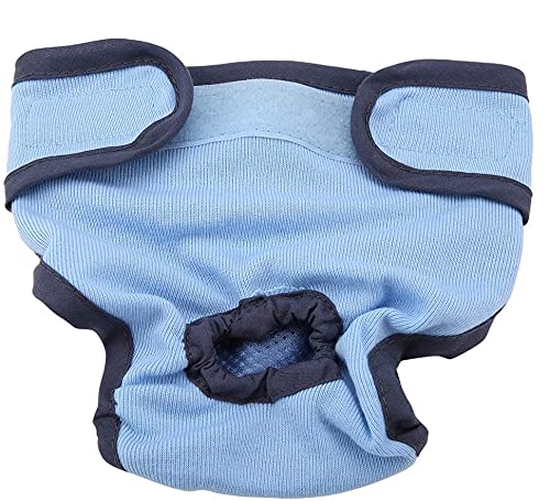 Hundewindeln für Hündinnen, Waschbar Schutzhose Hundewindeln Robuste und Wiederverwendbare Hund Hygieneunterhose aus Baumwolle mit Magictape für Weibliche Haustiere Hunde Welpen(blau S) von Pssopp