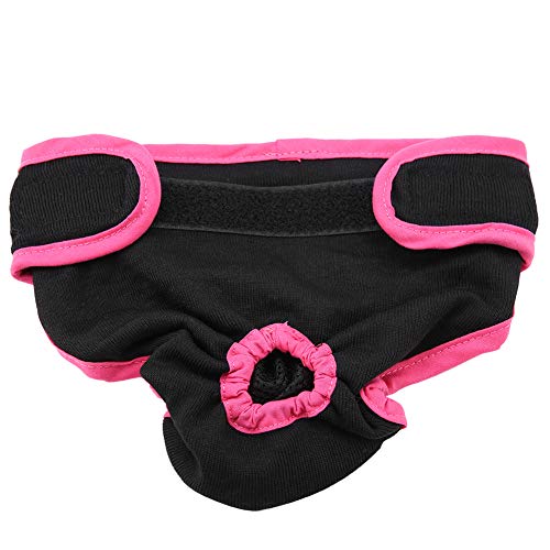 Pssopp Hundewindeln für Hündinnen, Waschbar Schutzhose Hundewindeln Robuste und Wiederverwendbare Hund Hygieneunterhose aus Baumwolle mit Magictape für Weibliche Haustiere Hunde Welpen(schwarz XS) von Pssopp