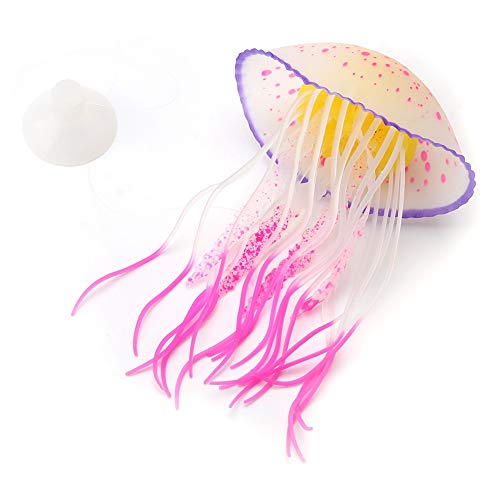 Pssopp Künstliche Qualle Aquarium Dekoration - Simulation Jellyfish für Fisch Tank, Aquarium Deko, Fischglas Ornament, Meerwasser Dekor (Rot) von Pssopp