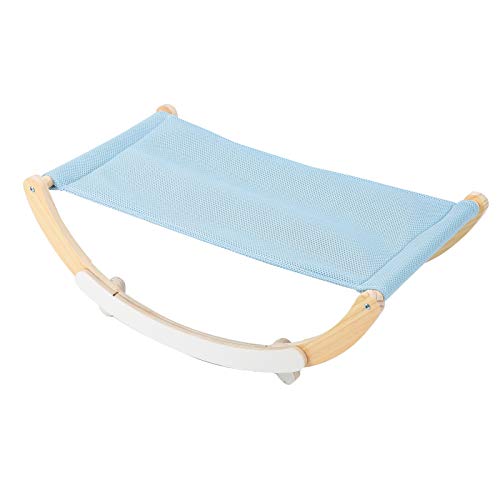 Katzenbett Holz Katzen Lounge Chair Katzenschaukelbett für Indoor Lounge Pet Hängebett für Winter & Sommer(Blau) von Pssopp