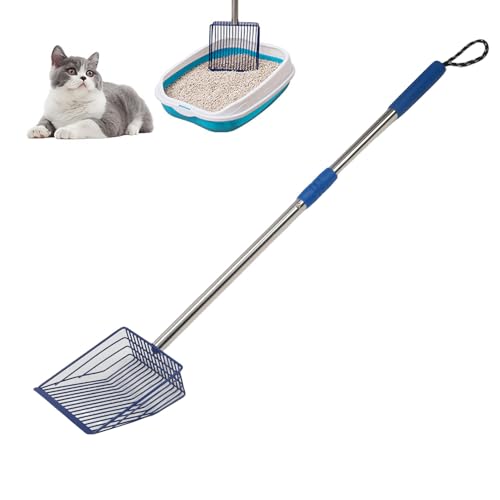 Pssopp Katzenstreu -Schaufel, 3 Abschnitt Abnehmbarer Langes Griff Huhn Coop Müll Schaufel Pet Scooper für Einfache Sieben (Blue) von Pssopp