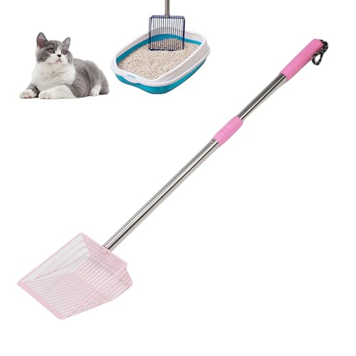 Pssopp Katzenstreu -Schaufel, 3 Abschnitt Abnehmbarer Langes Griff Huhn Coop Müll Schaufel Pet Scooper für Einfache Sieben (PINK) von Pssopp