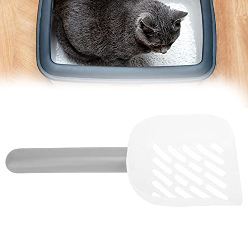 Pssopp Katzenstreu-Schaufel Bogenförmig mit Großem Loch Katzenkot-Sichter Kunststoff-Kätzchenstreu-Haustierschaufel Haustier-Reinigungswerkzeug(Grau) von Pssopp