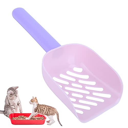 Pssopp Katzenstreu-Schaufel Bogenförmig mit Großem Loch Katzenkot-Sichter Kunststoff-Kätzchenstreu-Haustierschaufel Haustier-Reinigungswerkzeug(Lila) von Pssopp