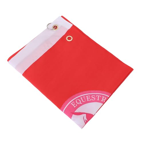 Pssopp Leichtes Pferdetrainingsflaggen, Premiummaterial, Lebendige Farbe, Teleskopflaggendeschläger, Breite Anwendung (Rot) von Pssopp