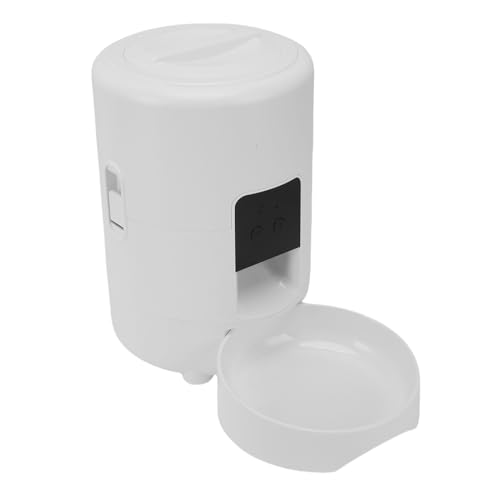 Pssopp Smart Cat Food -Spender, Automatische Haustierfutterer 2L Große Kapazität Dual Power Supply App Fernbedienung Zeitgesteuerter Hundefutterspender für Haustier zu Hause (White) von Pssopp