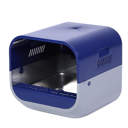Pssopp Smart Cat Müllbox, Edelstahlbodenabschluss -Nicht -Stick -Design mit Video -Intercom -Monitor für Innenkatzen Toilette (Blue) von Pssopp