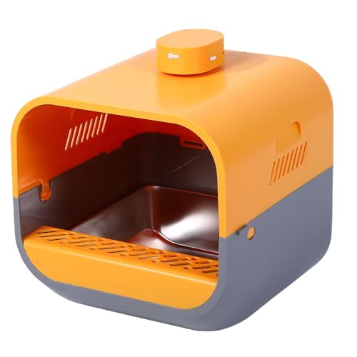 Pssopp Smart Cat Müllbox, Edelstahlbodenabschluss -Nicht -Stick -Design mit Video -Intercom -Monitor für Innenkatzen Toilette (Yellow) von Pssopp