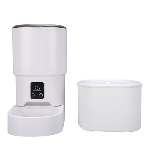 Pssopp Smart Pet Feeder, Automatische Pet Feeder WiFi Food Dispenser mit Fernbedienung App Control Dual-Strom Versorgung für Katzen Hunde von Pssopp