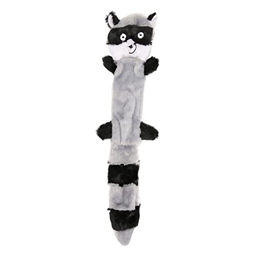 Pssopp Stuffingless Dog Raccoon Toy Interactive Dog Playing Toy Squeaky Toy Dog Chew Toy for Small Medium Dogs (Grau) von Pssopp