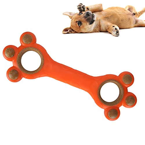 Pssopp Tough Dog Chew Toy Bone Hundespielzeug Interaktive Behandlung Spielzeug Welpe Zahnen Dental Chew Toy Bone für Kleine Mittelgroße Hunde(Orange) von Pssopp
