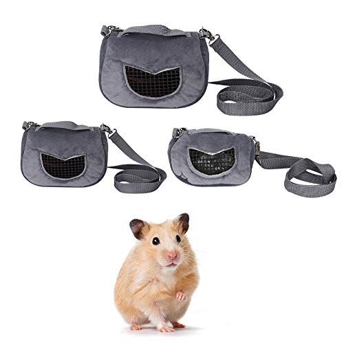 Pssopp Tragbare Hamster Tragetasche Flanell Atmungsaktive Tragetasche für Haustiere Ausgehende Tasche für Kleintiere Igel, Zuckersegelflugzeuge Meerschweinchen Eichhörnchen(L) von Pssopp