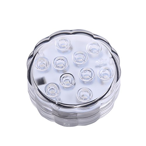 Pssopp Unterwasser LED Licht 10 LEDs Unterwasser Beleuchtung wasserdichte LED Leuchten Teichbeleuchtung 16 Farbwechsel Unterwasserlicht mit Fernbedienung für Brunnen Aquarium Vase Badewanne von Pssopp