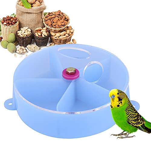 Vogel Futternapf Papageienfutter Rad Fütterung Aufbewahrungsbox Fütterungsstation Futterspielzeug für Nymphensittiche Conure Wellensittich Papagei Ara Kleintier Chinchilla(Blau) von Pssopp