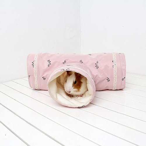 Pssopp Weiche Baumwolle 3 -Wege -Tunnel für Kleine Haustiere, Lustige Hamsterröhre mit Wunderschönem Hasenmuster, für Niederländische Schweine, Zwergkaninchen Eidechsen, Hamster (#2) von Pssopp