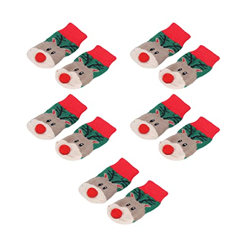Pssopp Weihnachts-Welpen-Socken Warme elastische Socken für Welpen-Pfotenschutz, Elchmuster, Hund, Haustier, schmutzabweisend L von Pssopp