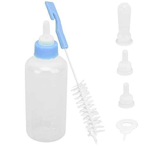 Pssopp Welpen Fütterflasche Welpen Kätzchen Fütterflasche Haustier Nurser Pflegeflasche Set für Haustier Welpen Katze Kätzchen Kaninchen(Blau) von Pssopp