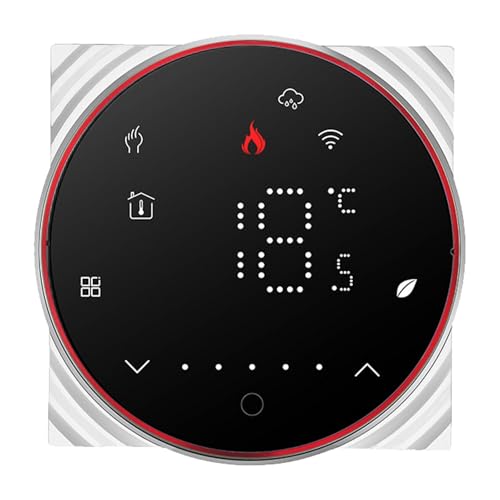 WiFi-Thermostat, 95–240 V, 5 A, Heimtemperaturregler, 86 Quadratische Versteckte Box, Hintergrundbeleuchteter LCD-Bildschirm für Fußbodenheizung (BLACK) von Pssopp