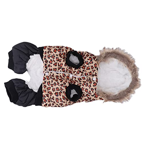 Pssopp Winter Leopard Print Hund Kleidung Lose Warme Haustier Kleidung Sauber Halten Verhindern Haarausfall Für Kleine Hunde (M) von Pssopp