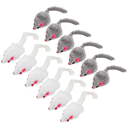 Tolles Spielzeug, Interaktives Spielzeug, Katzenfangsspielzeug, 12 Pack Cat Interactive Play Chewing Toy, Katzenfängerplüschspielzeug für Innenkatzen und Kätzchen, Spiele Bieten Bewegung und Linderung von Pssopp