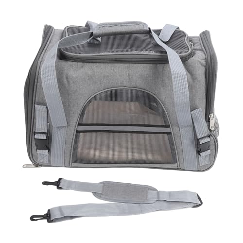 Tragbare Katzentrage, Zusammenklappbare Tragbare Welpenkäfig-Tragetasche, Handtasche, Haustiertragetasche für Reisen, Camping, Einkaufen, Wandern (Gray) von Pssopp