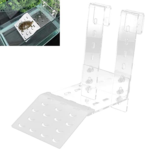 Turtles Platform Tortoise Ramp Acryl Relaxing Rack Sonnenplattform mit Saugnäpfen für Reptilien Aquarium Aquarium(TA) von Pssopp