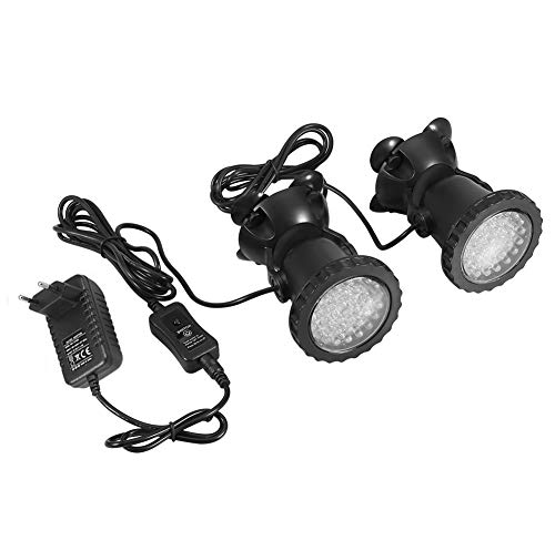 Unterwasserbeleuchtung Unterwasserleuchte Strahler Aquarium Licht Wasserdichtes IP 68 LED Unterwasser Strahler mit Fernbedienung für Wasser Garten Teich Fisch Tank(mit 2 Strahler) von Pssopp