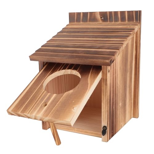 Vogelhaus, Nistkasten, 6 cm Loch, Holz, Mehrzweck-Vogelnistkasten, Vogelhaus, Futterspender mit Sitzstange für den Garten, Balkon Im Freien Vogelhaus, Nistkasten, 6 cm Loch, Holz, Mehrzweck-Vogelnistkasten, Vogelhaus, Futterspender mit Sitzstange für den Garten, Balkon Im Freien von Pssopp