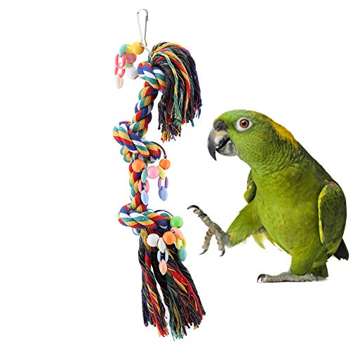 Vogelspielzeug Papagei Kauen Hängendes Schaukelseil Spielzeug Papagei Spielzeug Vogel Kauspielzeug Hängendes Parrort Spielzeug für Vogel Papagei Wellensittich Sittich Nymphensittich Conure Lovebird von Pssopp