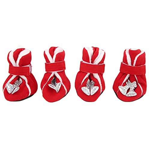 Weihnachtsmann Hundeschuhe rutschfeste Reflektierende Schuhe Hundestiefel mit Sportschuh Design für Kleine Mittlere Hunde[L] Pfotenschutz von Pssopp