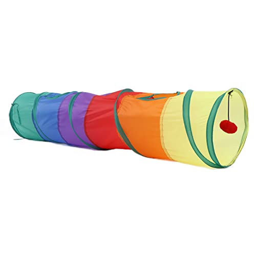 Zusammenklappbares Tunnelspielzeug, 4 Belüftungsöffnungen Pet Play Tunnel für Indoor Outdoor Play for Kätzchen Welpe, Kaninchen und Kleintier von Pssopp