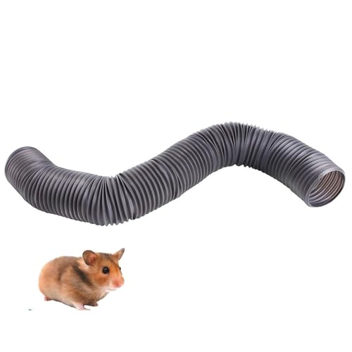 Ausziehbarer Meerschweinchentunnel, Hamsterröhrentunnel, Trainings- und Verstecktunnel, tragbarer Hamstertunnel für Kaninchen, Frettchen und Meerschweinchen(Black) von Psyfwznkny
