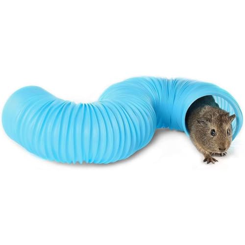 Ausziehbarer Meerschweinchentunnel, Hamsterröhrentunnel, Trainings- und Verstecktunnel, tragbarer Hamstertunnel für Kaninchen, Frettchen und Meerschweinchen(Blue) von Psyfwznkny