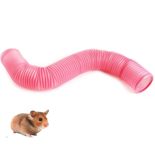 Ausziehbarer Meerschweinchentunnel, Hamsterröhrentunnel, Trainings- und Verstecktunnel, tragbarer Hamstertunnel für Kaninchen, Frettchen und Meerschweinchen(Pink) von Psyfwznkny