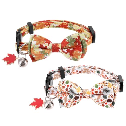 Halsband Hund, Herbst Stil Hunde Halsbänder mit Schleife Hundehalsband Kleine Hunde Welpen Halsbänder Verstellbare Halsband Welpe mit Glocke, für Hunde und Katzen, Hals 18-26cm Halsband Hund, Herbst Stil Hunde Halsbänder mit Schleife Hundehalsband Kleine Hunde Welpen Halsbänder Verstellbare Halsband Welpe mit Glocke, für Hunde und Katzen, Hals 18-26cm von Psyqtsuary