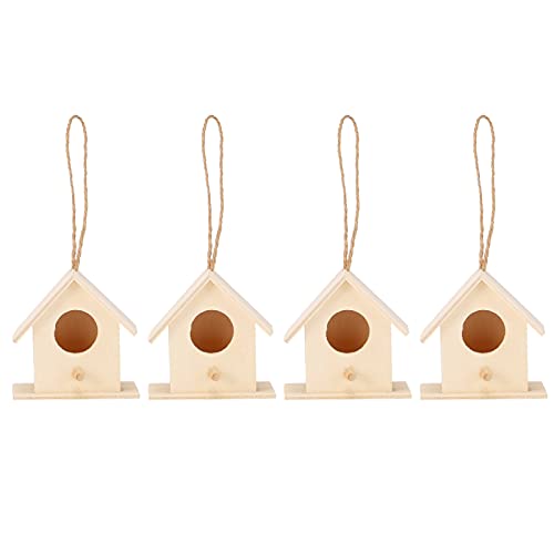 4PCS Holz Vogelnester Hängende Vogelhäuser DIY Vogelkäfig Vogelhaus Zucht Box Für Garten DIY Dekor von Psytfei