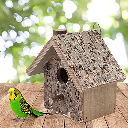 Holz-Vogelhaus, Feuchtigkeitsbeständig, Hängende Art, Holz-Vogelhaus, Vogel-Ruheplatz, Heimtierbedarf, Zubehör von Psytfei