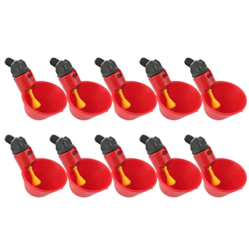 Psytfei 10 Stück Hühner-Wasserbecher, Automatisches Tränke-Set, Hühner-Wasser-Futterspender, Trinknapf Für Huhn, Ente, Vogel, Gans, Geflügel von Psytfei