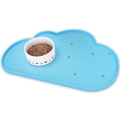 Ptlom Haustier Tischset für Hunde und Katzen, rutschfeste wasserdichte Hundefütterungsmatten verhindern das Überlaufen von Futter und Wasser, Welpennapfmatte geeignet für kleine, mittlere und große von Ptlom