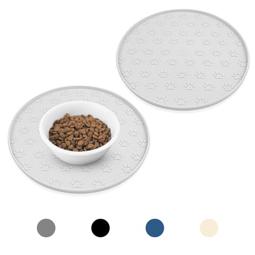 Ptlom Haustierfuttermatte für Hunde und Katzen, hohe Lippen, wasserdicht, verhindert das Überlaufen von Futter und Wasser, Welpenschale, Silikon-Futtermatten, geeignet für kleine, mittelgroße und Ptlom Haustierfuttermatte für Hunde und Katzen, hohe Lippen, wasserdicht, verhindert das Überlaufen von Futter und Wasser, Welpenschale, Silikon-Futtermatten, geeignet für kleine, mittelgroße und von Ptlom