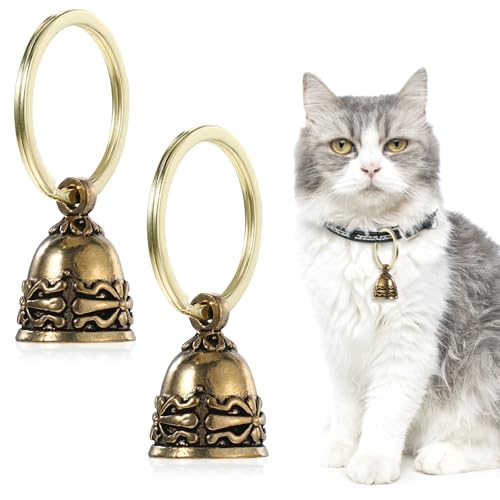 Ptwola 2 Stück Haustierglocken Messing Hundehalsband-Anhänger 2,5 cm kleine Katzen und Hunde Glocke Vintage Kupfer Schlüsselanhänger Anti-Lost Training Haustier Anhänger Tags Zubehör für Kätzchen Ptwola 2 Stück Haustierglocken Messing Hundehalsband-Anhänger 2,5 cm kleine Katzen und Hunde Glocke Vintage Kupfer Schlüsselanhänger Anti-Lost Training Haustier Anhänger Tags Zubehör für Kätzchen von Ptwola