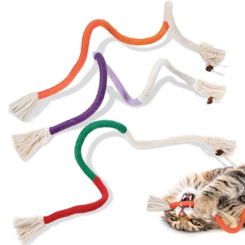 Ptwola Katze Seil Spielzeug 3 Stück Interaktive Katzenminze Spielzeug Sicheres Beißseilen Katze Kauen Katzen Kauspielzeug Zahnreinigungsspielzeug für Gelangweilte Hauskatzen Haustierzubehör 68,6 cm Ptwola Katze Seil Spielzeug 3 Stück Interaktive Katzenminze Spielzeug Sicheres Beißseilen Katze Kauen Katzen Kauspielzeug Zahnreinigungsspielzeug für Gelangweilte Hauskatzen Haustierzubehör 68,6 cm von Ptwola