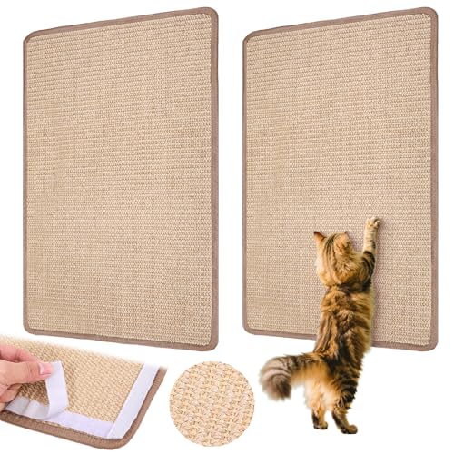 Ptwola Kratzmatte aus natürlichem Sisal, für den Innenbereich, horizontale Boden- und Wandmatte, schützt Teppiche und Sofas, 2 Stück Ptwola Kratzmatte aus natürlichem Sisal, für den Innenbereich, horizontale Boden- und Wandmatte, schützt Teppiche und Sofas, 2 Stück von Ptwola