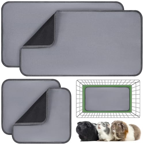 Ptwola Meerschweinchen-Käfig-Auskleidung, waschbar, wiederverwendbar, auslaufsicher, Fleece, schnell super saugfähig, wasserdicht, rutschfest, Trainingsmatte für kleine Tiere, Kaninchen, Hasen von Ptwola
