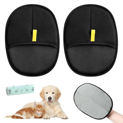 2 Stück Fell Magnet Handschuh, 24x17cm Double Sided Grooming Glove, Statische Haarentfernungshandschuhe, Wiederverwendbare 2 Stück Fell Magnet Handschuh, 24x17cm Double Sided Grooming Glove, Statische Haarentfernungshandschuhe, Wiederverwendbare von Puasok