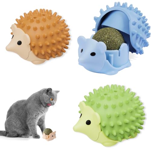 Puasok 3 Stück Katzenminze Balls, Igel-Bälle Spielzeug für Katzen Drehbare Catnip Balls Wand mit Aufbewahrungshülle für Kauen Spielen Kratzen Puasok 3 Stück Katzenminze Balls, Igel-Bälle Spielzeug für Katzen Drehbare Catnip Balls Wand mit Aufbewahrungshülle für Kauen Spielen Kratzen von Puasok